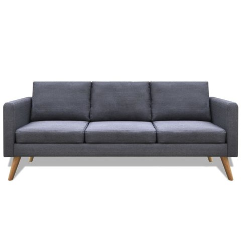 SOFA 3-OSOBOWA MATERIAŁOWA CIEMNOSZARA