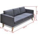 SOFA 3-OSOBOWA MATERIAŁOWA CIEMNOSZARA