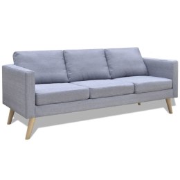 SOFA 3-OSOBOWA MATERIAŁOWA JASNOSZARA