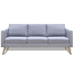 SOFA 3-OSOBOWA MATERIAŁOWA JASNOSZARA