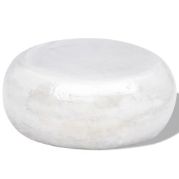 STOLIK KAWOWY Z MŁOTKOWANEGO ALUMINIUM SREBRNY