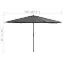 PARASOL OGRODOWY NA METALOWYM SŁUPKU 400CM ANTRACYTOWY
