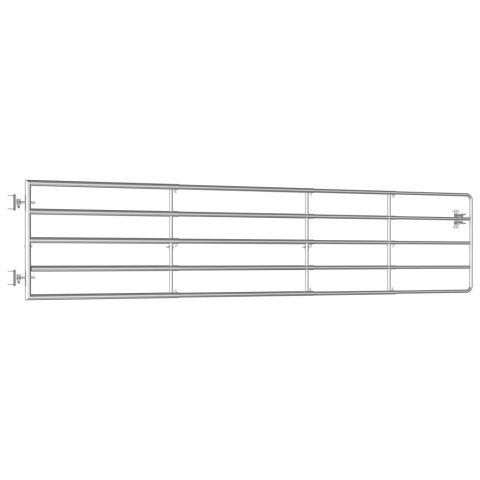 BRAMA DO ZAGRODY 5 PRĘTÓW STAL (150-400)X90CM SREBRNA