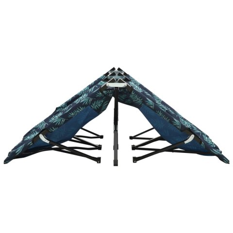 DWUOSOBOWY LEŻAK SKŁADANY WZÓR W LIŚCIE STAL