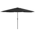 PARASOL OGRODOWY NA METALOWYM SŁUPKU 400CM CZARNY