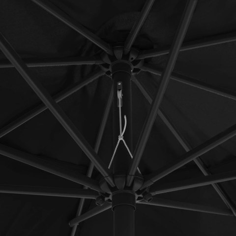 PARASOL OGRODOWY NA METALOWYM SŁUPKU 400CM CZARNY