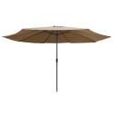 PARASOL OGRODOWY NA METALOWYM SŁUPKU 400CM KOLOR TAUPE