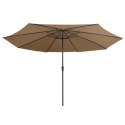 PARASOL OGRODOWY NA METALOWYM SŁUPKU 400CM KOLOR TAUPE