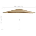 PARASOL OGRODOWY NA METALOWYM SŁUPKU 400CM KOLOR TAUPE