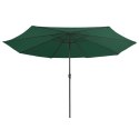 PARASOL OGRODOWY NA METALOWYM SŁUPKU 400CM ZIELONY