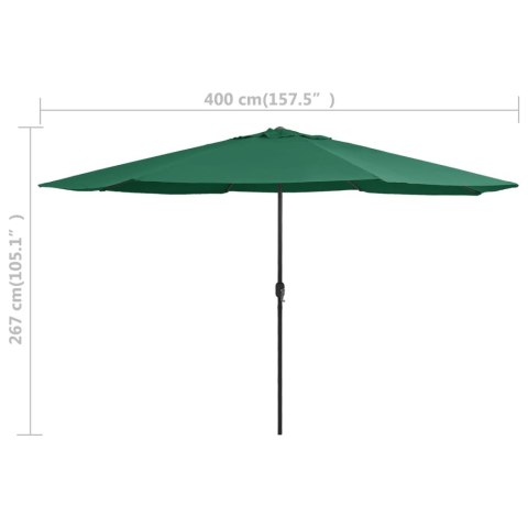 PARASOL OGRODOWY NA METALOWYM SŁUPKU 400CM ZIELONY