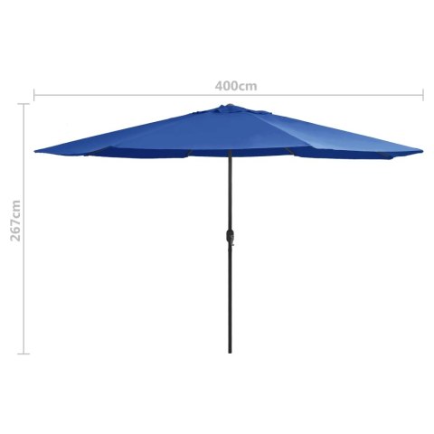 PARASOL OGRODOWY NA METALOWYM SŁUPKU 400CM LAZUROWY