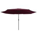 PARASOL OGRODOWY NA METALOWYM SŁUPKU 400CM BORDOWY