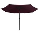 PARASOL OGRODOWY NA METALOWYM SŁUPKU 400CM BORDOWY