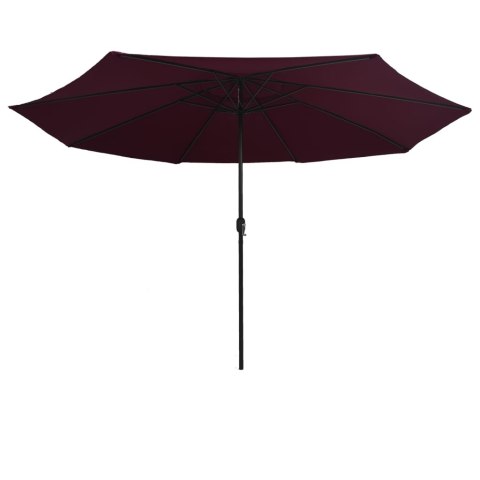 PARASOL OGRODOWY NA METALOWYM SŁUPKU 400CM BORDOWY
