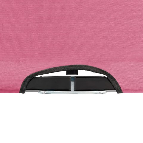 DWUOSOBOWY LEŻAK SKŁADANY RÓŻOWY STAL