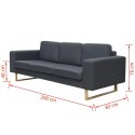 SOFA 3-OS. CIEMNOSZARA