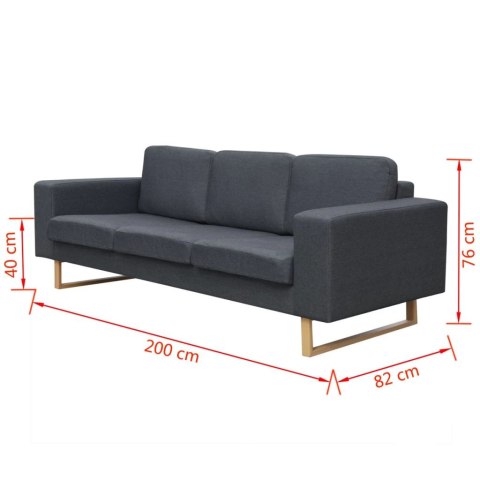 SOFA 3-OS. CIEMNOSZARA