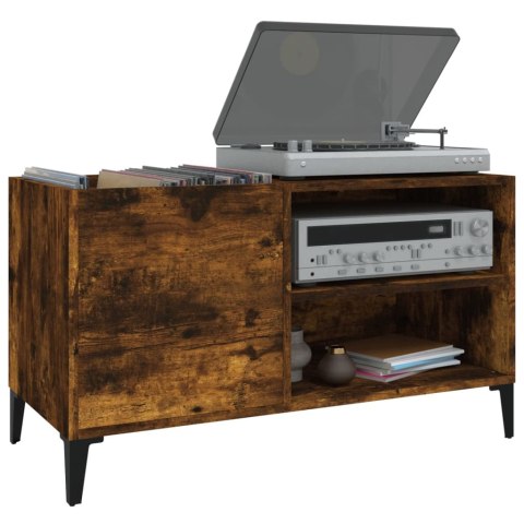 SZAFKA NA PŁYTY WINYLOWE PRZYDYMIONY DĄB 84,5X38X48CM