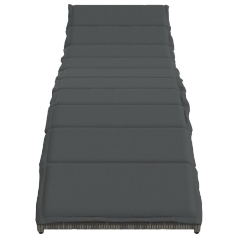 LEŻAKI ZE STOLIKIEM 2 SZT. SZARE POLIRATTAN