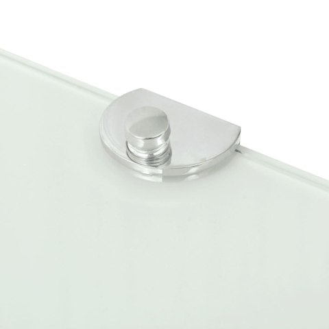 PÓŁKA NAROŻNA Z CHROMOWANYMI WSPORNIKAMI BIAŁA 35X35CM