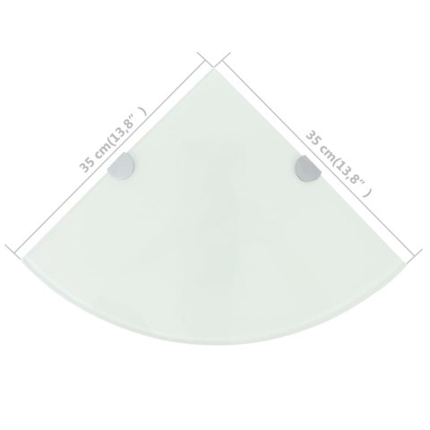 PÓŁKA NAROŻNA Z CHROMOWANYMI WSPORNIKAMI BIAŁA 35X35CM