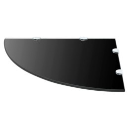 SZKLANA PÓŁKA NAROŻNA Z CHROMOWANYMI WSPORNIKAMI CZARNA 45X45CM