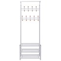 WIESZAK NA UBRANIA Z PÓŁKAMI NA BUTY 68X32X182,5CM BIAŁY