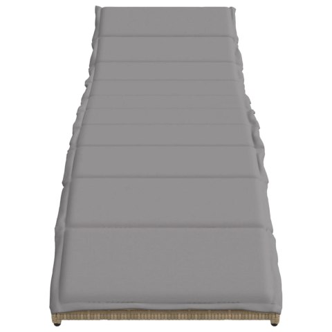 LEŻAKI ZE STOLIKIEM 2 SZT. BEŻOWE POLIRATTAN