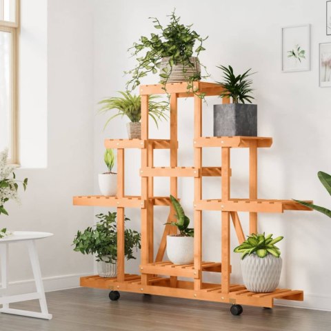 KWIETNIK NA KÓŁKACH 110X25X101CM LITE DREWNO JODŁOWE