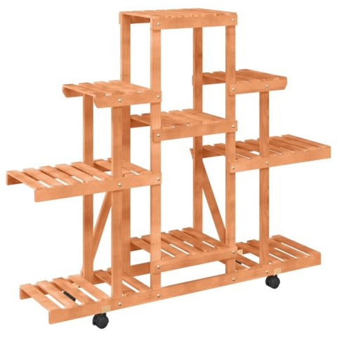KWIETNIK NA KÓŁKACH 110X25X101CM LITE DREWNO JODŁOWE