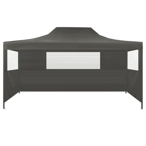 ROZKŁADANY NAMIOT Z 3 ŚCIANKAMI 3X 4,5M ANTRACYTOWY