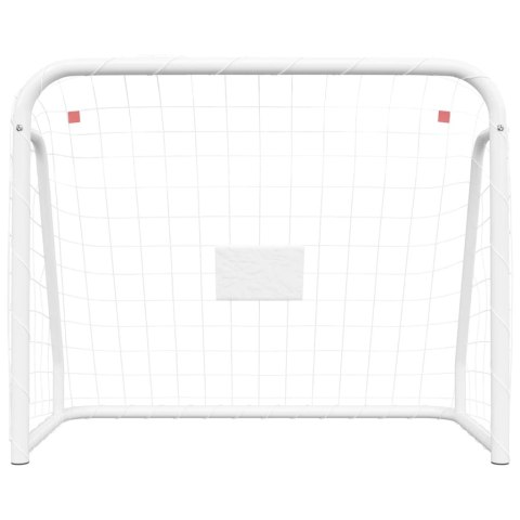 BRAMKA PIŁKARSKA Z SIATKĄ BIAŁA 125X96X60CM STAL I POLIESTER