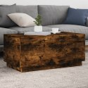 STOLIK KAWOWY Z OŚWIETLENIEM LED PRZYDYMIONY DĄB 90X50X40CM