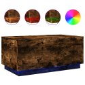 STOLIK KAWOWY Z OŚWIETLENIEM LED PRZYDYMIONY DĄB 90X50X40CM