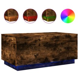 STOLIK KAWOWY Z OŚWIETLENIEM LED PRZYDYMIONY DĄB 90X50X40CM