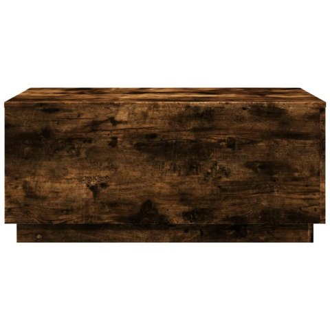 STOLIK KAWOWY Z OŚWIETLENIEM LED PRZYDYMIONY DĄB 90X50X40CM