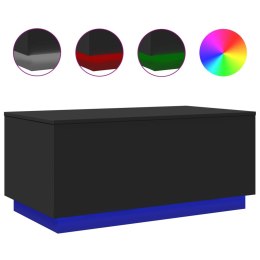 STOLIK KAWOWY Z OŚWIETLENIEM LED CZARNY 90X50X40CM