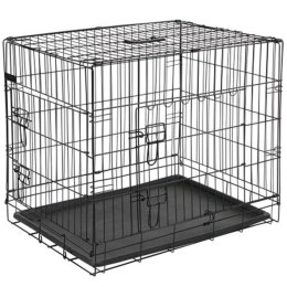 @PET KLATKA TRANSPORTOWA DLA PSA METAL 63X44X50,5CM CZARNA 15001