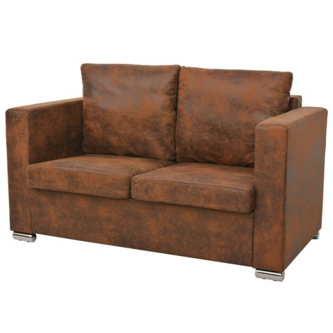 SOFA 2-OSOBOWA 137X73X82CM SZTUCZNY ZAMSZ