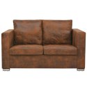 SOFA 2-OSOBOWA 137X73X82CM SZTUCZNY ZAMSZ