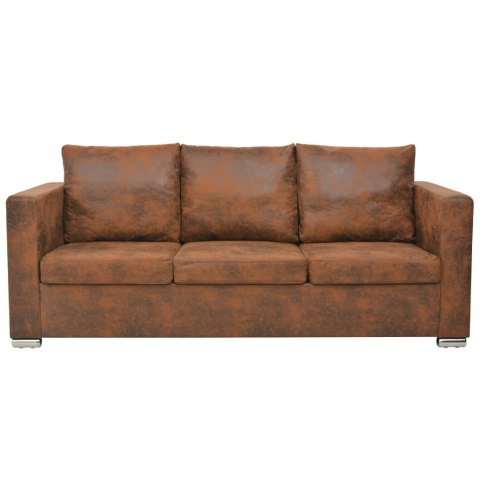 SOFA 3-OSOBOWA 191X73X82CM SZTUCZNY ZAMSZ