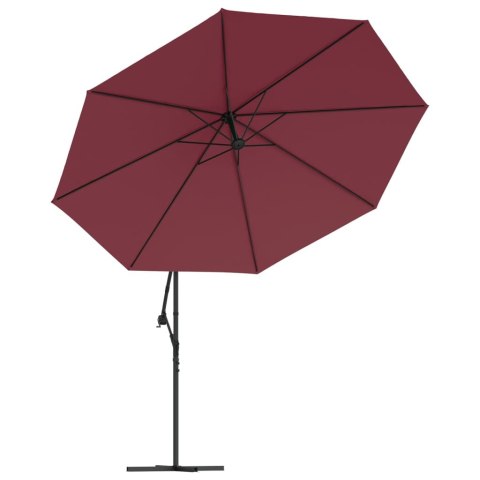 WISZĄCY PARASOL Z ALUMINIOWYM SŁUPKIEM 350CM BORDOWY