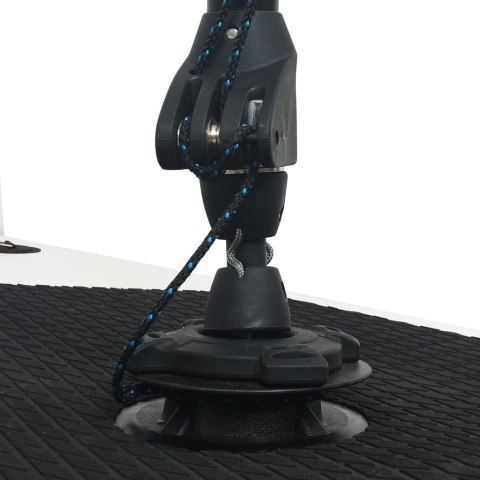 NADMUCWANA DESKA SUP Z ŻAGLEM I AKCESORIAMI CZARNO-BIAŁA