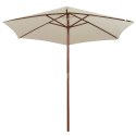 PARASOL OGRODOWY 270X270CM DREWNIANY KREMOWY