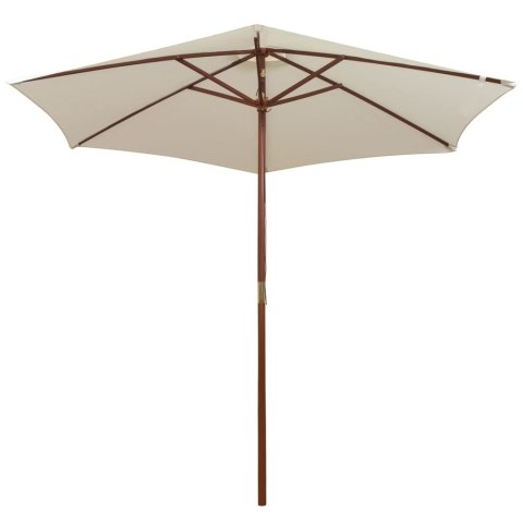 PARASOL OGRODOWY 270X270CM DREWNIANY KREMOWY