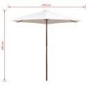PARASOL OGRODOWY 270X270CM DREWNIANY KREMOWY