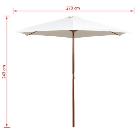 PARASOL OGRODOWY 270X270CM DREWNIANY KREMOWY