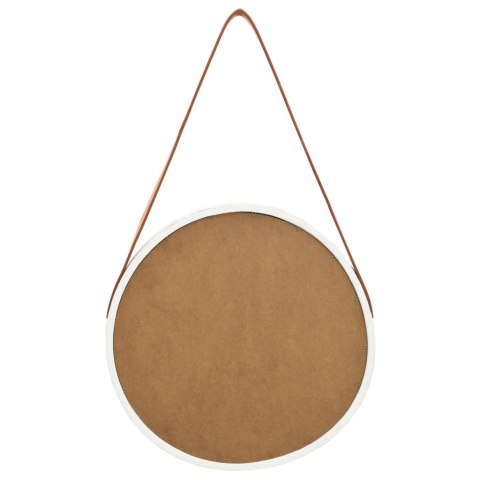 LUSTRO ŚCIENNE NA PASKU 40CM BIAŁE