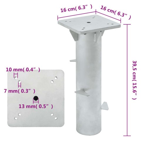 PODSTAWA POD PARASOL DO ZIEMI IN-GROUND 16X16X39,5CM STAL